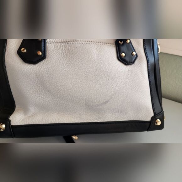 Michael Michael Kors Taryn Satchel Crossbody Bag Black/White - Picture 6 of 12